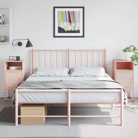 Bedside Cabinets 2 pcs Pink 36x39x78 cm Steel vidaXL (1/5)