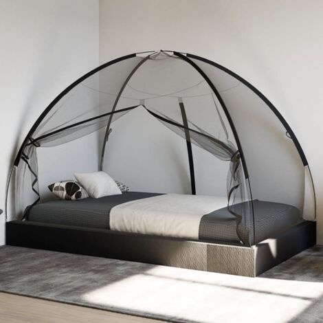 Mosquito Net Mongolia with Doors 220 Mesh Black 200x120x130 cm vidaXL
