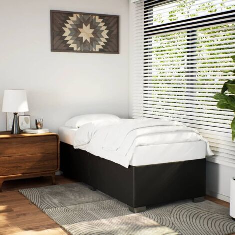 Bed Frame without Mattress Black 90x190 cm Single Faux Leather vidaXL