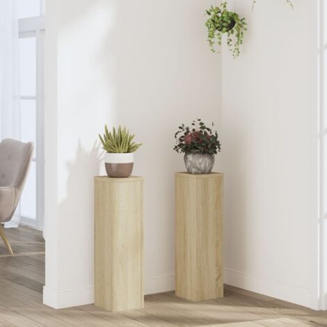 Plant Stand 2pcs Sonoma Oak 17x17x60 cm Engineered Wood vidaXL