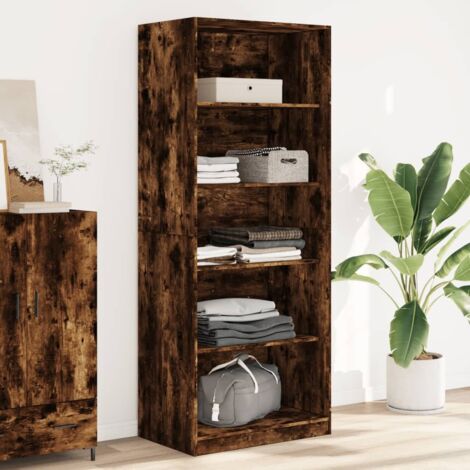 Wardrobe Smoked Oak 80x50x200 cm Engineered Wood vidaXL