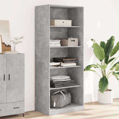 Wardrobe Concrete Grey 80x50x200 cm Engineered Wood vidaXL