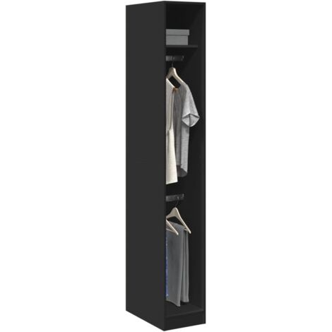 Wardrobe Black 30x50x200 cm Engineered Wood vidaXL