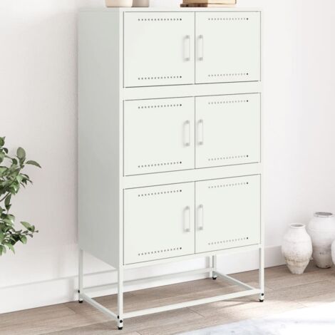 Sideboard White 68.5x38.5x123.5 cm Steel vidaXL (1/5)