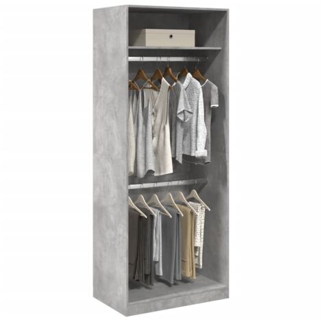 Wardrobe Concrete Grey 80x50x200 cm Engineered Wood vidaXL