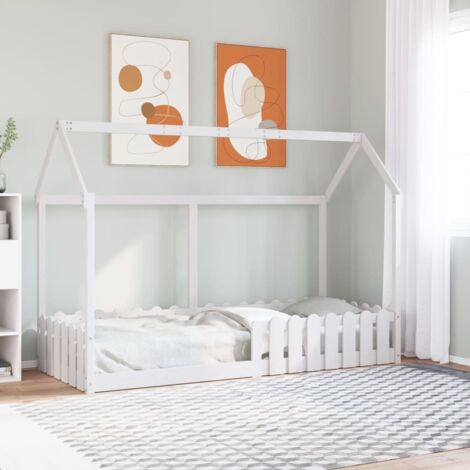 Kids' House Bed Frame without Mattress White 80x200 cm vidaXL