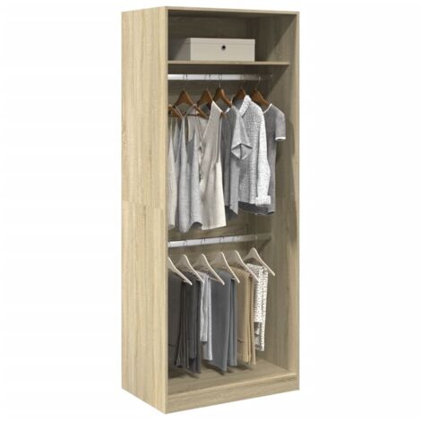 Wardrobe Sonoma Oak 80x50x200 cm Engineered Wood vidaXL