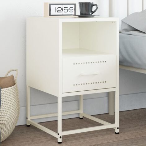Bedside Cabinet White 36x39x60.5 cm Steel vidaXL (1/5)