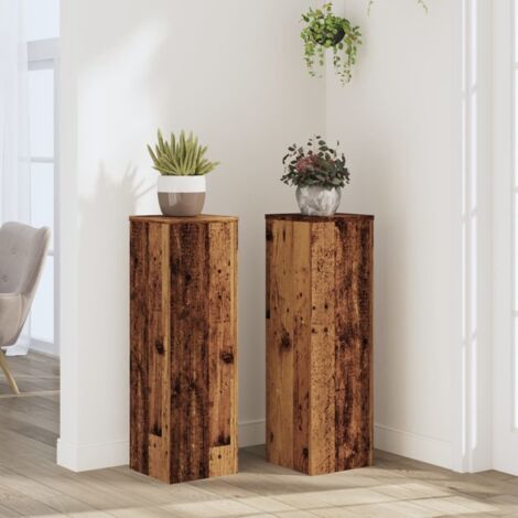 Plant Stand 2pcs Old Wood 25x25x80 cm Engineered Wood vidaXL