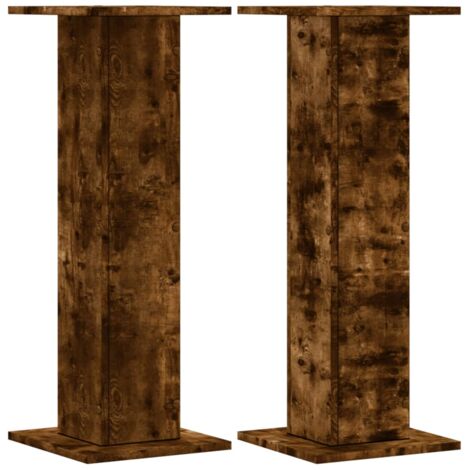 Plant Stands 2 pcs Smoked Oak 30x30x80 cm Engineered Wood vidaXL