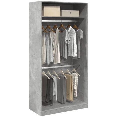 Wardrobe Concrete Grey 100x50x200 cm Engineered Wood vidaXL