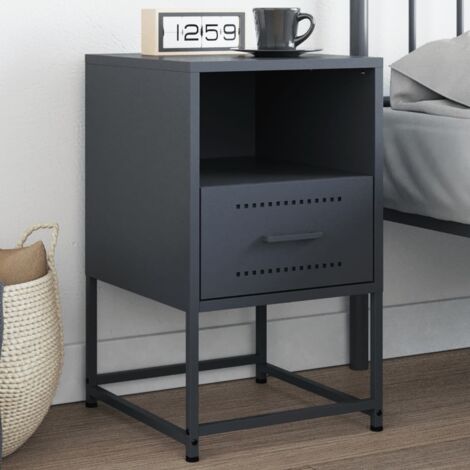 Bedside Cabinet Anthracite 36x39x60.5 cm Steel vidaXL