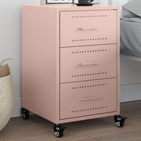 Bedside Cabinet Pink 36x39x59 cm Steel vidaXL (1/5)