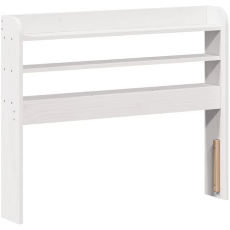 Headboard with Shelves White 90 cm Solid Wood Pine vidaXL