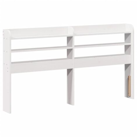 Headboard with Shelves White 160 cm Solid Wood Pine vidaXL