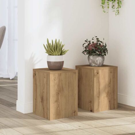 Plant Stands 2 pcs Artisan Oak 25x25x35 cm Engineered Wood vidaXL