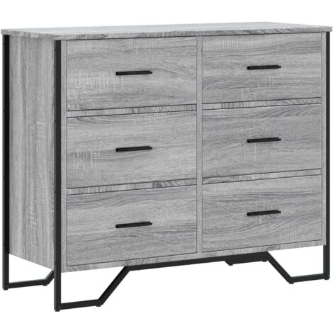 Chest of Drawers Grey Sonoma 91x35.5x74.5 cm Engineered wood vidaXL (1/5)