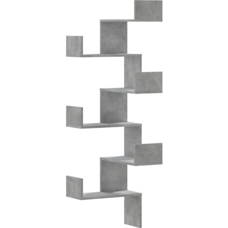 Wall Corner Shelf Concrete Grey 45x45x147 cm Engineered Wood vidaXL