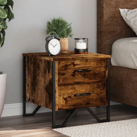 Bedside Cabinet Smoked Oak 40x41x40 cm Engineered Wood vidaXL (1/5)