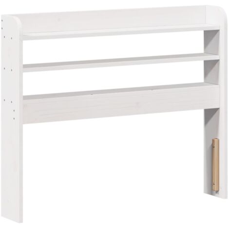 Headboard with Shelves White 75 cm Solid Wood Pine vidaXL