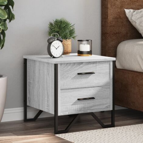 Bedside Cabinet Grey Sonoma 40x41x40 cm Engineered Wood vidaXL (1/5)