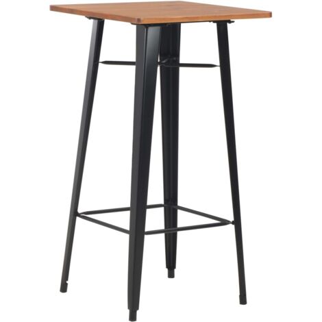 3 Piece Bar Set Steel Black vidaXL