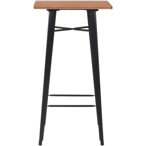 3 Piece Bar Set Steel Black vidaXL