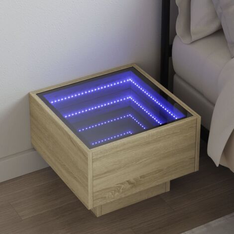 Bedside Table with Infinity LED Sonoma Oak 40x40x30 cm vidaXL (1/5)