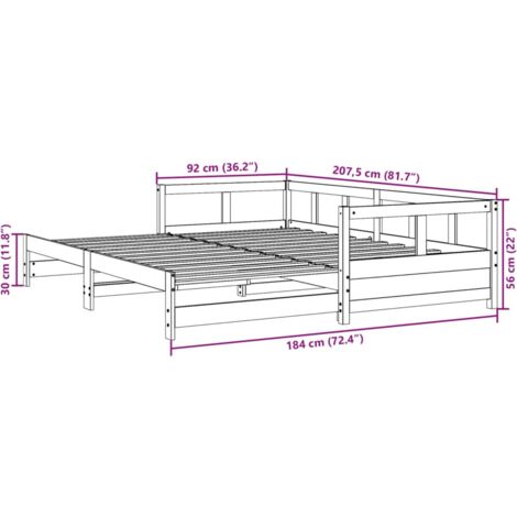 Daybed without Mattress White 90x200 cm Solid Wood Pine vidaXL