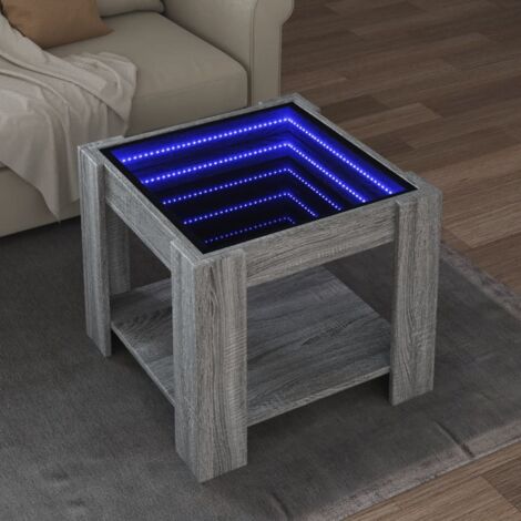 Coffee Table with LED Grey Sonoma 53x53x45 cm Engineered Wood vidaXL (1/5)
