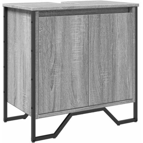 Bathroom Sink Cabinet Grey Sonoma 60x35x60 cm Engineered Wood vidaXL