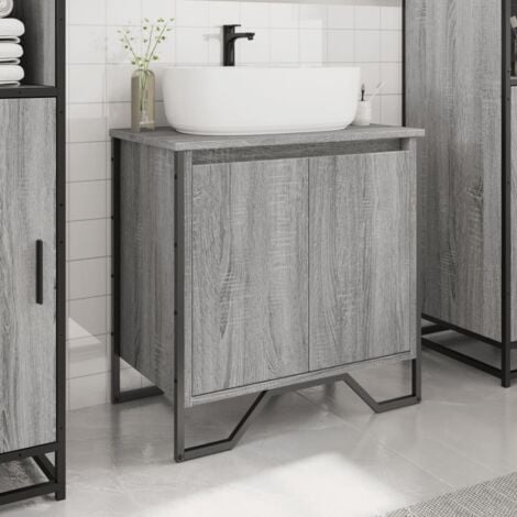 Bathroom Sink Cabinet Grey Sonoma 60x35x60 cm Engineered Wood vidaXL