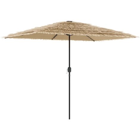 Garden Parasol with LEDs and Steel Pole Brown 300x200x250 cm vidaXL (1/5)
