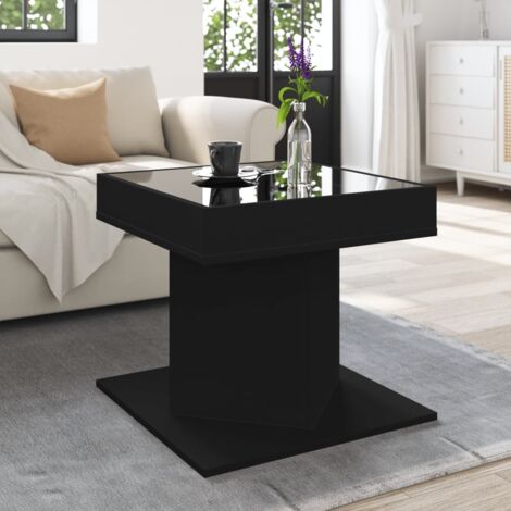 Coffee Table with LED Black 50x50x45 cm Engineered Wood vidaXL (1/5)