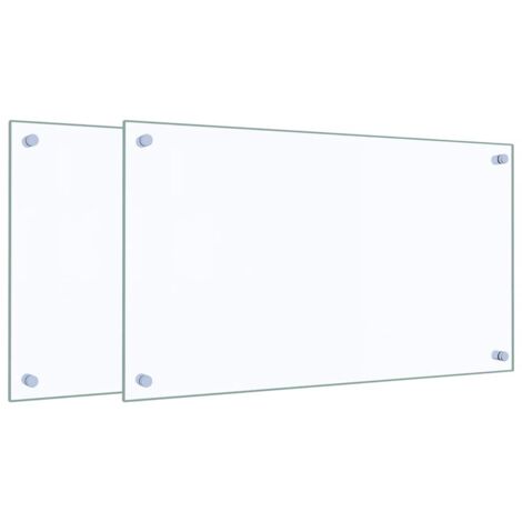 Kitchen Backsplashes 2 pcs Transparent 70x40 cm Tempered Glass vidaXL
