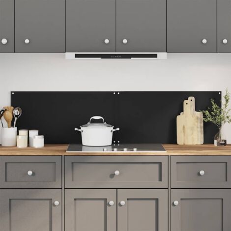 Kitchen Backsplashes 2 pcs Black 80x50 cm Tempered Glass vidaXL