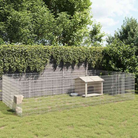 Free Range Animal Enclosure 24-Panel 54x100 cm Galvanised Iron vidaXL