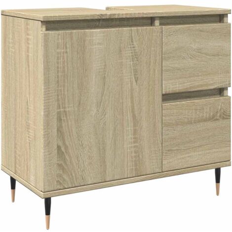 Bathroom Sink Cabinet Sonoma Oak 65x33x60 cm Engineered Wood vidaXL (1/5)