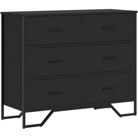 Chest of Drawers Black 91x35.5x74.5 cm Engineered wood vidaXL