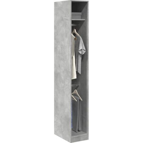 Wardrobe Concrete Grey 30x50x200 cm Engineered Wood vidaXL