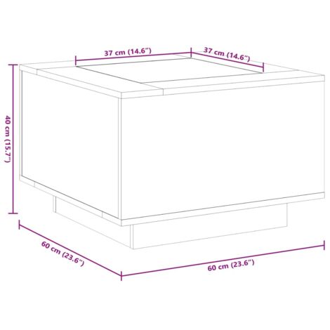 Coffee Table with LED Smoked Oak 60x60x40 cm Engineered Wood vidaXL