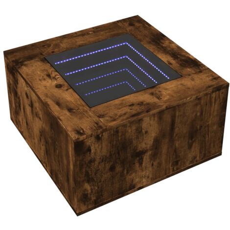 Coffee Table with LED Smoked Oak 60x60x40 cm Engineered Wood vidaXL