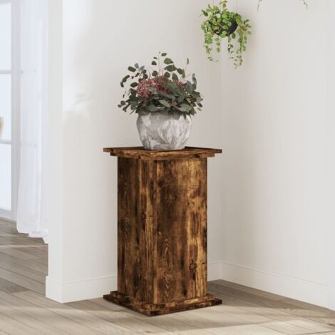 Plant Stand Smoked Oak 33x33x60 cm Engineered Wood vidaXL
