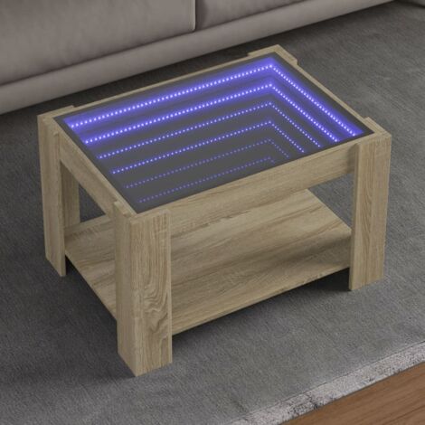Coffee Table with LED Sonoma Oak 73x53x45 cm Engineered Wood vidaXL (1/5)