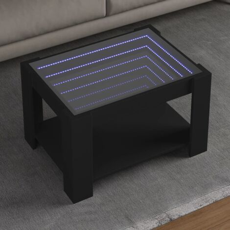 Coffee Table with LED Black 73x53x45 cm Engineered Wood vidaXL (1/5)
