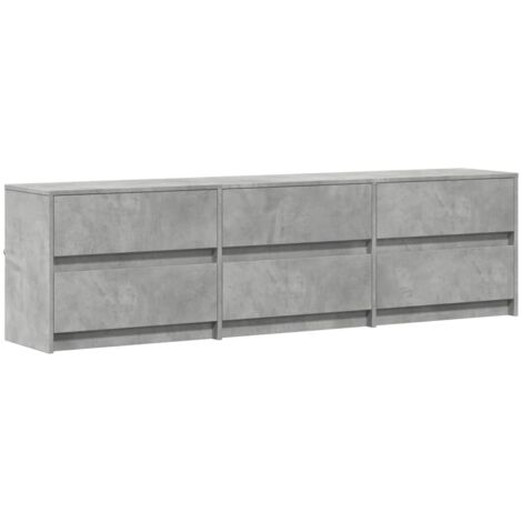 TV Cabinet with LED Concrete Grey 180x34x50 cm Engineered Wood vidaXL (1/5)