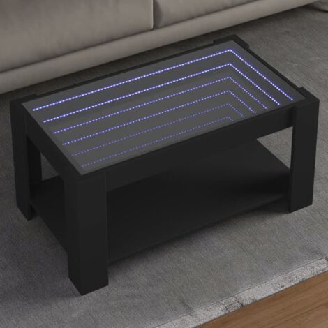 Coffee Table with LED Black 93x53x45 cm Engineered Wood vidaXL (1/5)