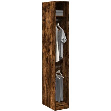Wardrobe Smoked Oak 30x50x200 cm Engineered Wood vidaXL