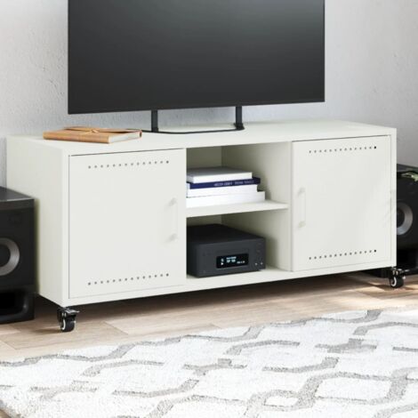 TV Cabinet White 100.5x39x43.5 cm Steel vidaXL (1/5)