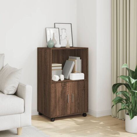 Rolling Cabinet Brown Oak 55x40x91 cm Engineered Wood vidaXL (1/5)